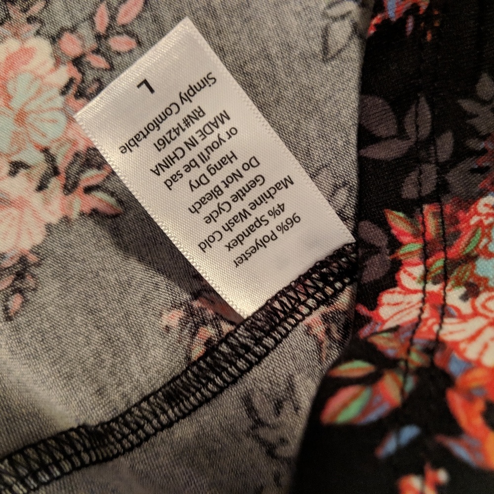 Lularoe Large Irma Black and floral